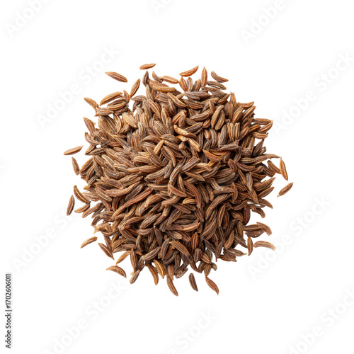 Aromatic Caraway Seeds Spice Pile, Top View