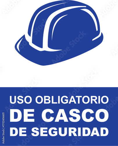 Rótulo para establecimiento comercial uso obligatorio de casco de seguridad