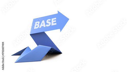 Free Download Blue arrow pointer on white background. Base. Text. Copy space. 3D rendering. Illustration. - GFXLoad