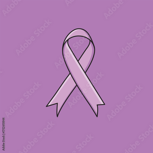 Lavender Satin Ribbon All Cancer Awareness World Cancer Day Lavender Background Vector Illustration