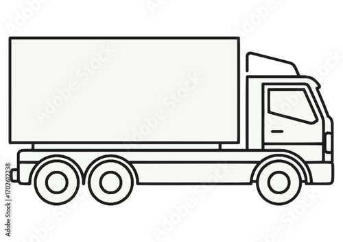Delivery truck outline with large cargo space for transportation concept and copy space