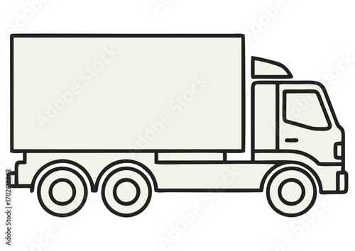 Delivery truck outline with large cargo space for transportation concept and copy space