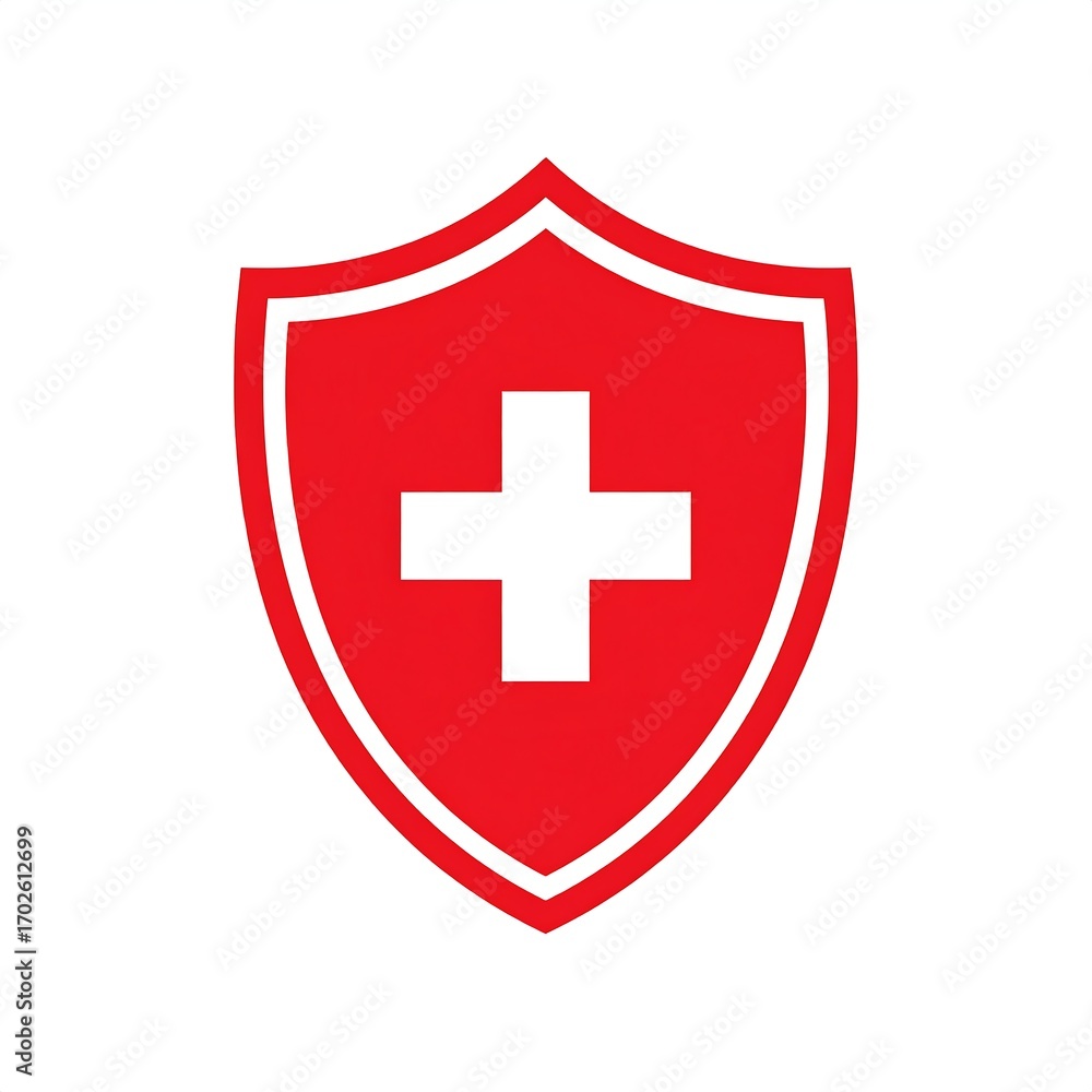 Obraz premium Red shield with white cross