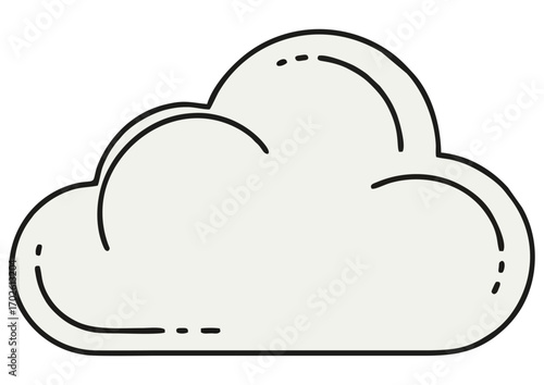 Stylized cloud with rain on a bright yellow background, vector illustration 
