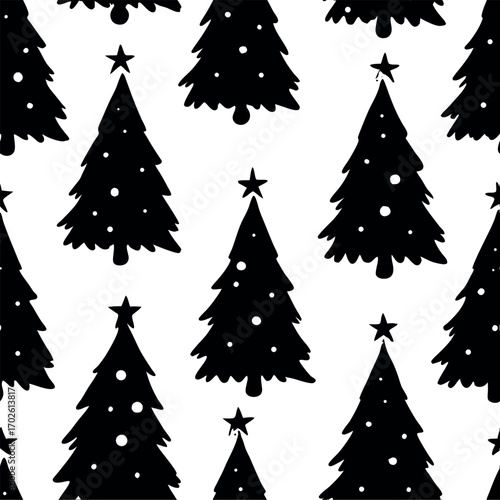 Christmas tree seamless pattern 