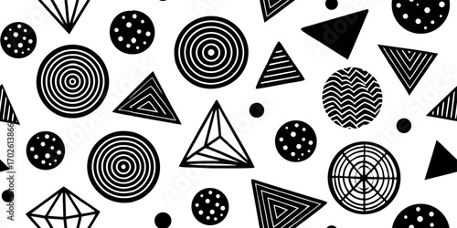 Abstract Geometric Shapes Seamless Pattern Vector