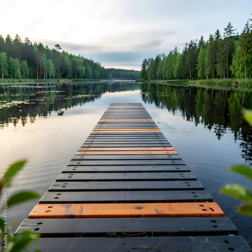 Obraz premium wooden bridge over lake