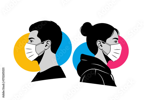 Protecting yourself and others by wearing a face mask and maintaining social distance during a global pandemic health crisis