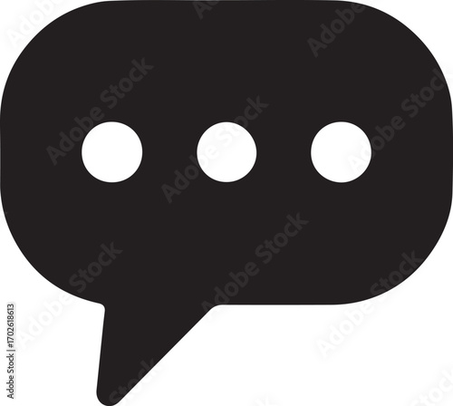 WeSpeech bubble with dots icon silhouette, simple modern design, editable vector EPS file.