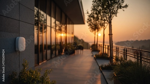 Smart thermostats outside regulate outdoor temperature sensors to optimize indoor climate control and energy efficiency in modern buildings.