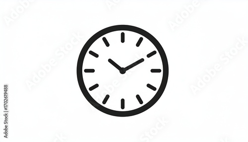 Simple black clock graphic