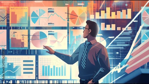 Wallpaper Mural hombre de negocios ilustración  Torontodigital.ca