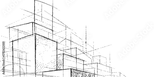 Architectural vector illustration of a modern building plan