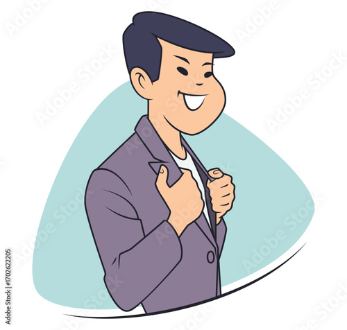 Cheerful and confident man.