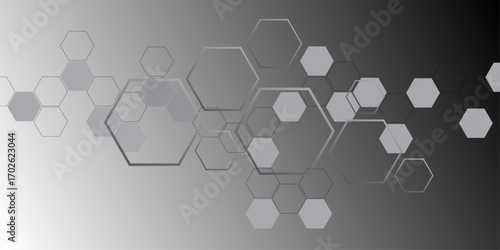 Digital technology background. Abstract hexagons background with lines and dot. Abstract background with hexagon, modern abstract vector polygonal pattern. Surface polygon pattern with glowing hexagon