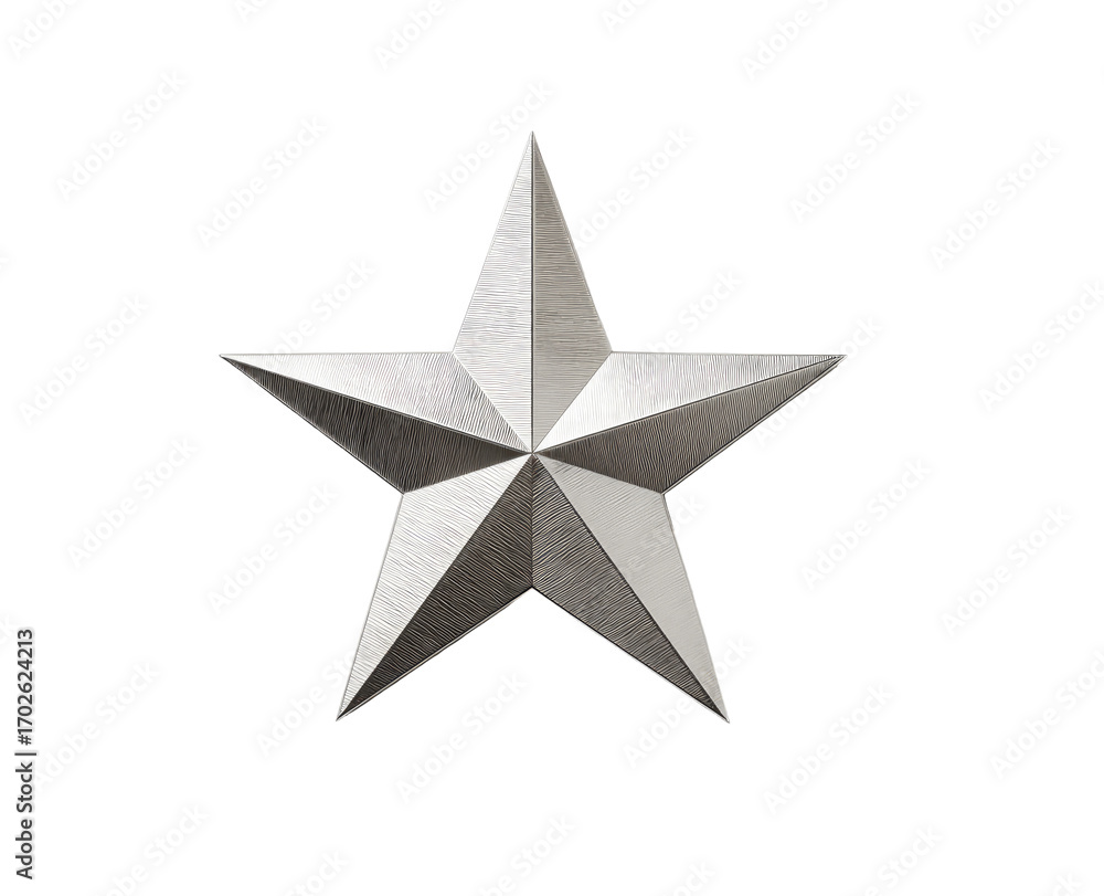 Fototapeta premium A detailed, metallic silver star