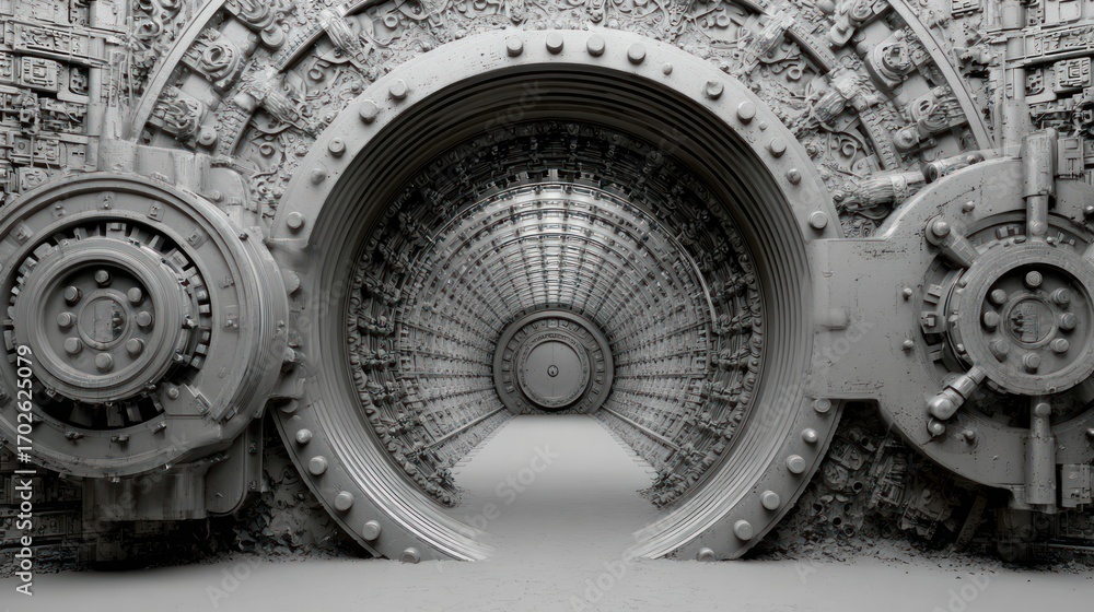 Fototapeta premium A conceptual image of a strong, secure vault door, representing financial security and auditing.