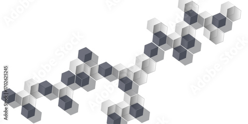 Digital technology background. Abstract hexagons background with lines and dot. Abstract background with hexagon, modern abstract vector polygonal pattern. Surface polygon pattern with glowing hexagon