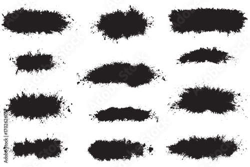 Set of Abstract Ink Splatters