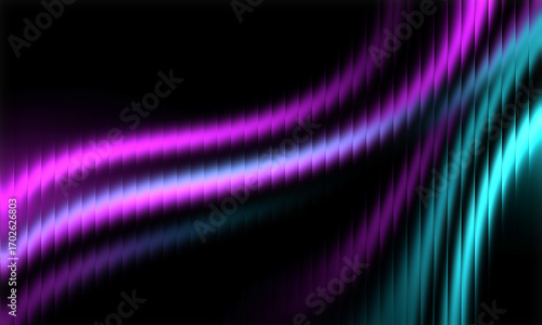 Dynamic abstract neon background with vibrant purple and teal color gradients, perfect for modern design projects and digital art