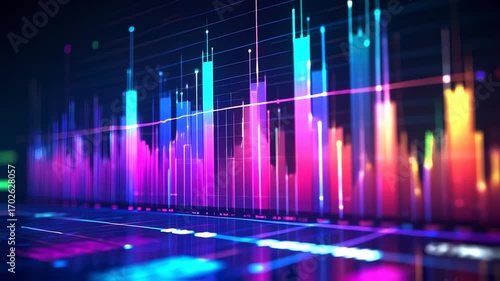 Vibrant, digital data visualization