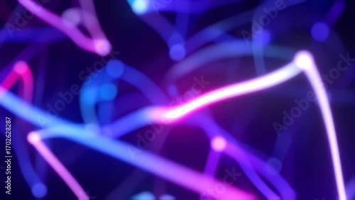 Abstract glowing lines in vibrant purples and blues