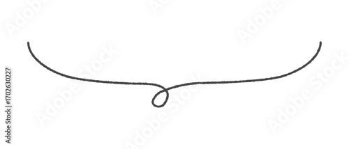 シンプルでおしゃれな手書きの細いラインの吹き出し - 下半分だけの黒い線画のかわいい横長フレーム素材