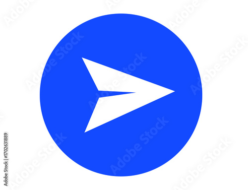 White paper airplane icon inside a blue circle, isolated on transparent background Free Download White paper airplane icon inside a blue circle, isolated on transparent background - GFXLoad