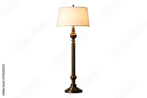 Elegant ornate floor lamp isolated on white background