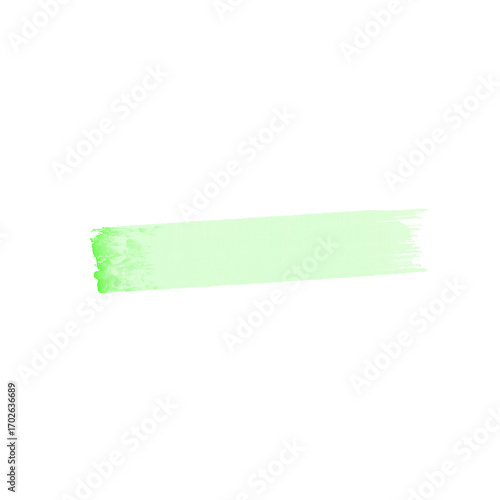 Green brush stroke, isolated on transparent background