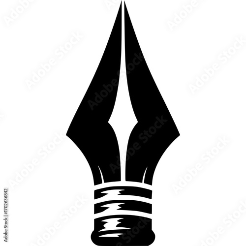 Stylized Spearhead Silhouette: A striking, minimalist vector illustration of a sharp spearhead. The clean lines and bold silhouette create a timeless emblem of strength and precision.
