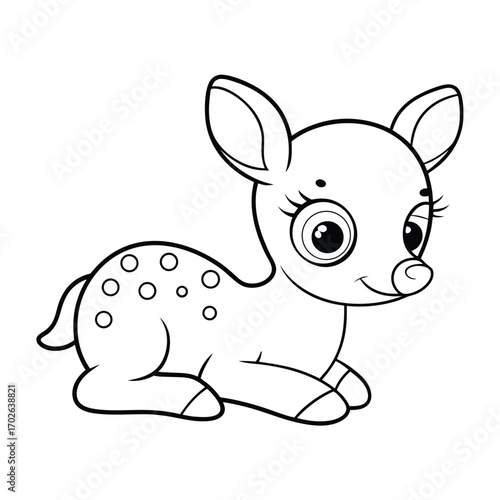 Cute spotted fawn resting peacefully deer baby animal