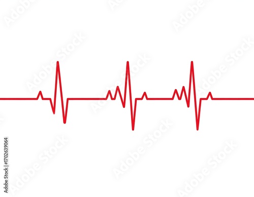 Red heart rate monitor line graph