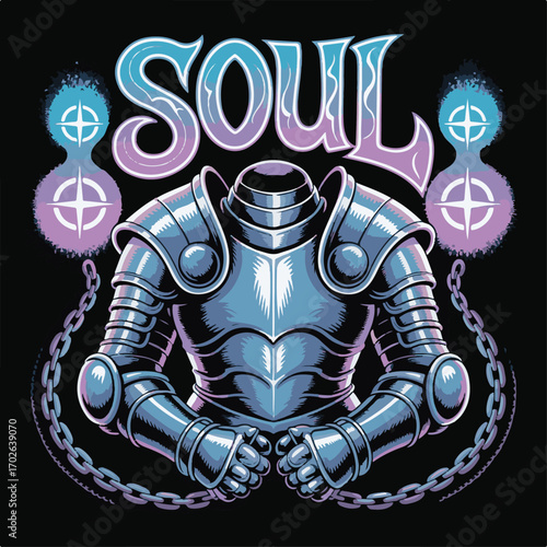 Futuristic scifi vector illustration of a robotic cyborg warrior with a metal skeleton and a human-like head