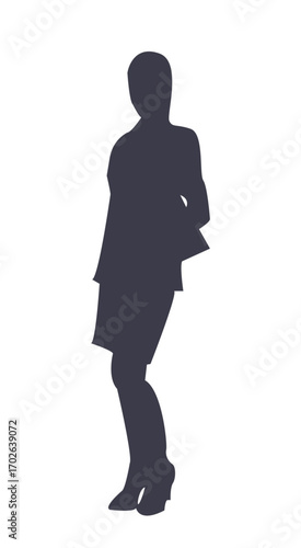 Silhouette of a Confident Professional: A sleek silhouette of a well-dressed individual in professional attire, exuding confidence and poised, perfect for symbolizing business and career concepts.