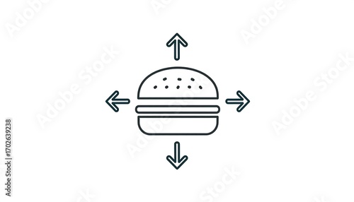 Burger icon with directional arrows