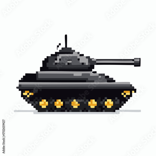 Tank vector Pixel 8 Bit illustration