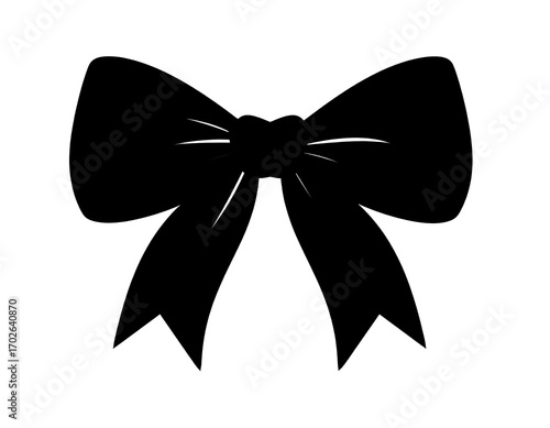 Simple black ribbon bow (1)