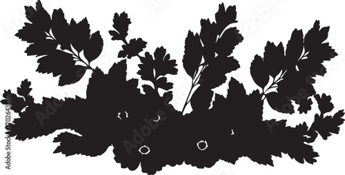 black vector image of flower