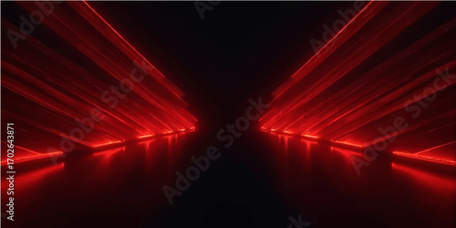 Bright orange and red glowing light waves on a dark abstract background with a fiery motion blur texture