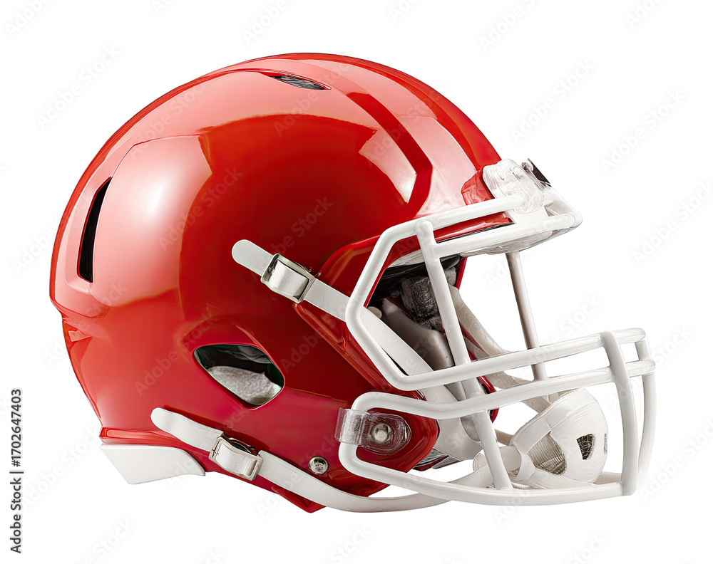Fototapeta premium Red football helmet with white facemask (1)