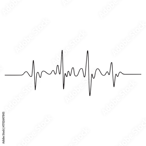 One continuous line Art drawing of hand drawing human heart beat pulse graph image on whiteboard. with white background