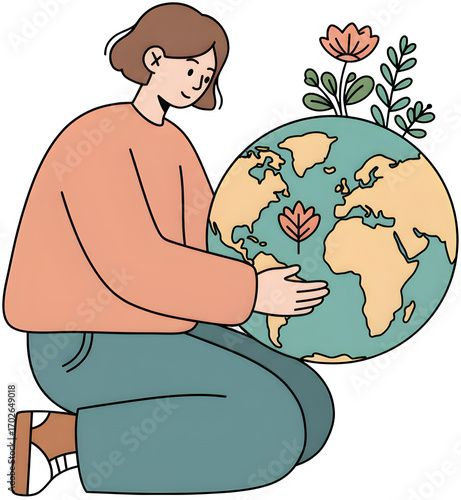 Person Caring for the Earth Icon — Environmental Protection & Stewardship