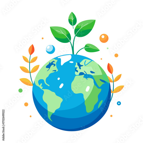 symbolizing eco business growth green planet earth
