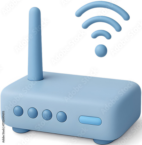 Wireless WiFi Router with Signal Icon