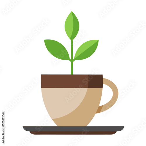 Vector flat design of a coffee cup 