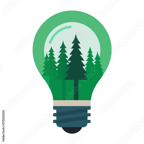 light bulb with tree