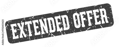 extended offer rectangular sign. extended offer stamp