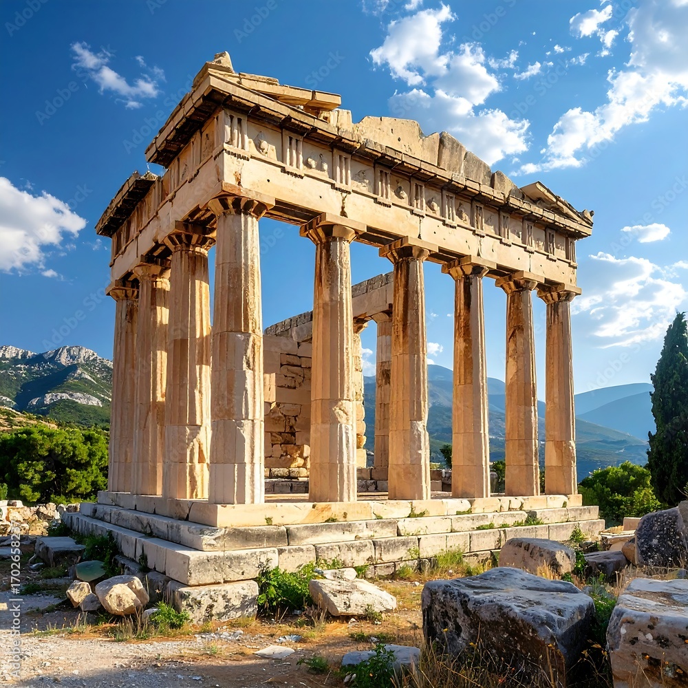 Obraz premium Ancient temple ruins, sunny day