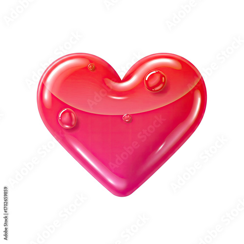 Wallpaper Mural Vibrant Red Glass Heart with Gradient Background: A Shiny, Romantic Illustration Perfect for Valentine's Day Cards, Wedding Invitations, or Romantic Torontodigital.ca